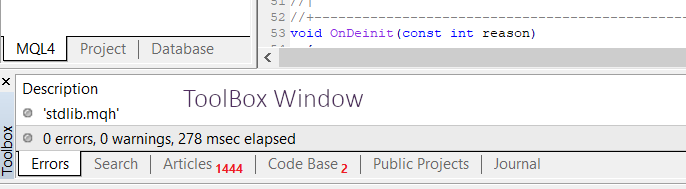 MQL4 METAEDITOR TOOLBOX